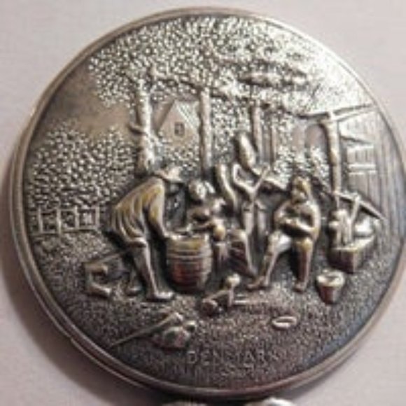 Vintage Hans Jensen Denmark Silver Purse Mirror - Picture 4 of 6